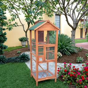 SDB005 Ecologische Massief Houten Grote Vogelkooi Luxe Moderne Buitenvolière met Knopsluiting Vogelhuis voor Vogels - Product Image 3