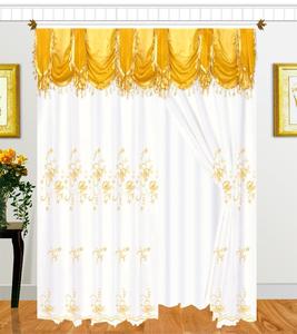 Fancy Sheer 2 Panel Rod Pocket Thêu Rèm Với Đính Kèm Diềm Và 100% Polyester Ủng Hộ Cho Phòng Khách, - Product Image 1