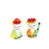 Ornements en verre faits à la main représentant les cinq dieux de la fortune par LONGXIN pour la décoration de la maison et les cadeaux du Nouvel An chinois