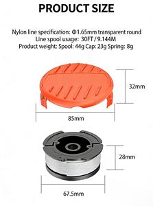 AF-100 6PCS Hilo de repuesto para desbrozadora Black&Decker GH900 LST220 MTC 220 OD 0.065" 1.6mm 30FT AF1003ZP - Product Image 3