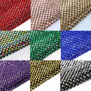 N015 Tela de <span class=keywords><strong>malla</strong></span> elástica con pedrería negra y brillantina para vestidos de fiesta al por mayor - Product Image 5