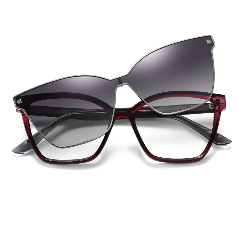 Occhiali da sole magnetici a Clip per donna occhiali da sole polarizzati e blu con montatura da vista antiriflesso TR90