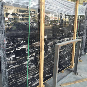 Doğal taş döşeme sınır tasarım mermer fayans gümüş Portoro siyah mermer - Product Image 1