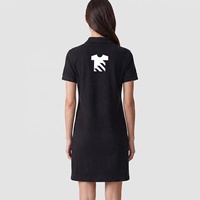Robe de golf courte à col classique et fermeture éclair, avec logo brodé personnalisé, vêtements de sport athlétiques pour femmes