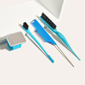 Playboy Hair Styling Tools Set Plastic Comb Brush Mirror Purple Color For Salon Home Use - Product Image 5