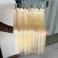 Cheveux humains vietnamiens blonds de qualité 12A # Extensions de cheveux lisses sans couture 613 Pu à clipser