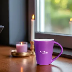 Taza de Cerámica Personalizada Mystic Purple Flow de 12 cm, Diseño Escandinavo para Cafeterías, para el Día del Padre, Oktoberfest - Product Image 3