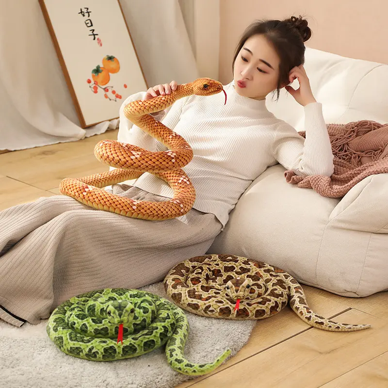 Custom Simulated Python Snake Plush Toy Giant reptile Python Long Stuffed Animal Snake Plushie Pillow