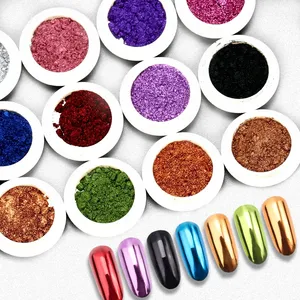 ผงวิเศษตกแต่งเล็บ 19 สี ผงกระจกเงาสีทอง สีเงิน โฮโลแกรม โครมเมียม ผงเมทัลลิก สำหรับตกแต่งเล็บ DIY สไตล์พังก์ - Product Image 4