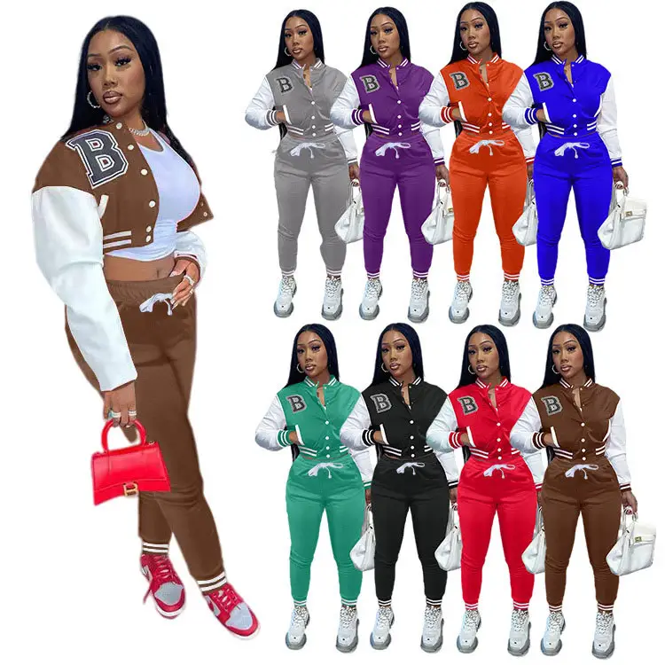 Sports fall thick 2 piece velour men zip up women s matching tracksuit cotton letter embroidered sweat suits