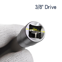 Adaptateur de douille hexagonale double en acier CR-V, 7 pièces de tailles variées, entraînement 3/8 pouces, tige de 110 mm, pour outils de réparation, cliquets, boulons à 12 points