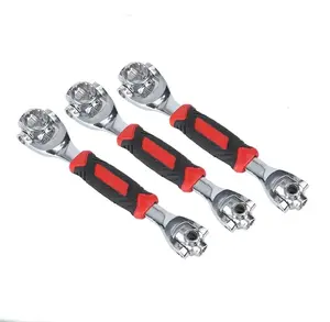 8 en 1 outils à main polyvalents de réparation de voiture clé rotative clé à boulon cannelée clé à douille Torx universelle rotative à 360 degrés