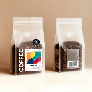 In Stock Coffee Beans Packaging <b>Reusable</b> Reclosable <b>Food</b> Flat Bottom <b>Pouch</b> Custom Pack Bulk Custom Printing - Product Image 1