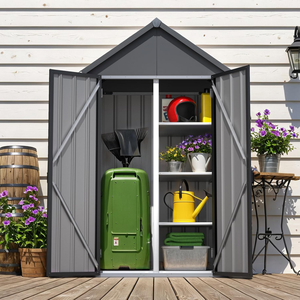 Custom Outdoor <strong>Tall</strong> <strong>Garden</strong> <strong>Storage</strong> <strong>Box</strong> with 3 Adjustable Shelves Waterproof Outdoor <strong>Storage</strong> Cabinet for <strong>Garden</strong> &amp; Patio in Gray - Product Image 1