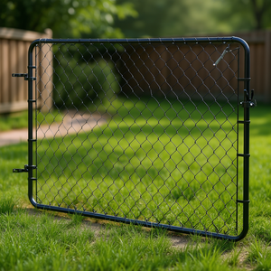 Portail de clôture à maillons réglables 2,2-6 x 6 pieds en métal galvanisé pour extérieur, utilisation en jardin, facile à assembler, forme rectangulaire - Product Image 2