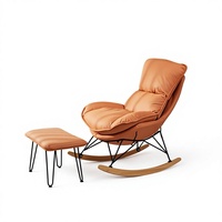 Fauteuil inclinable multifonctionnel à bascule de style nordique, avec revêtement en tissu, une place pour adultes, pour la détente