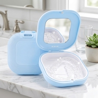 Boîte de rangement portable pour aligneurs orthodontiques, personnalisable avec logo, carrée, populaire