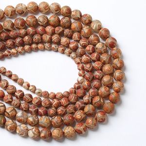 2025 di vendita calda antico rosso <span class=keywords><strong>agata</strong></span> da calcio 6-10mm <span class=keywords><strong>pietra</strong></span> naturale perle sciolte braccialetto semilavorati tibetani Dzi perline per fare da te - Product Image 3