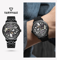 FAIRWHALE Nouvelle montre automatique mécanique à cadran ajouré, étanche, avec bracelet, pour homme FW-6040