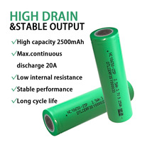 Batterie lithium-ion haute capacité OEM 18650 2500mAh 8C NCM à décharge profonde pour outils électriques et trottinettes électriques