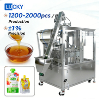Machine automatique rotative de remplissage et de bouchage de sachets préformés avec insertion de bec verseur pour produits alimentaires et liquides