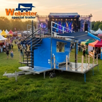 Webetter Remorque de restauration double étage, Food Truck pliable, Bar à café mobile, Remorque de traiteur, Cuisine entièrement équipée