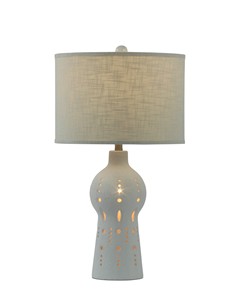 White Shell Mosaic Plug in Modern Table Lamp Pearl Table Lamp Fabric Table Lamp Shade for Living Room Bedroom - Product Image 1