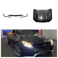 Pare-chocs pour Mercedes Benz W205 2015-2021, kit carrosserie modifié 2016 C63 AMG, pare-chocs avant GT AMG, calandre argentée noire, kit carrosserie W205 C63