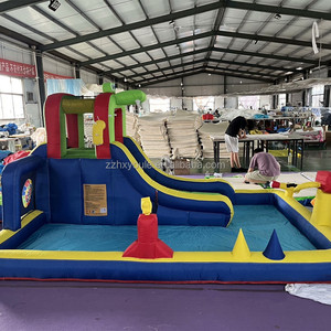 Nhà nảy bơm hơi lớn thú vị và giá rẻ với đường trượt nước đôi, kết hợp leo núi, lâu đài nhảy không khí mềm - Product Image 6