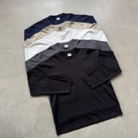 Camisetas de Manga Larga para Hombre, Estilo Urbano, 280G, Alta Calidad, Cuello Redondo, Lisas, Personalizables, Talla Grande, Corte Regular, 100% Algodón
