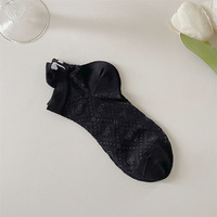 Nouvelles chaussures bateau pour femmes en couleur unie avec nœud papillon brodé, chaussettes en coton, fines et respirantes