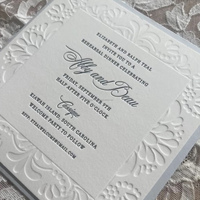 Carte d'invitation de mariage de luxe classique avec impression Vanille, impression typographique, pelliculage, design gaufré, logo personnalisé, papier d'art