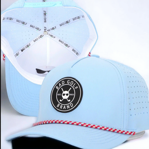 Cappellino da Baseball OEM a 5 Pannelli con Logo in PVC Gommato Impermeabile, Personalizzato con Taglio Laser e Perforazioni, Cappello Sportivo in Poliestere per Golf - Product Image 2