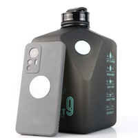 Bouteille d'eau de fitness en plastique de 2,7 l avec aimant pour téléphone, bouteille Whate Magsafe, support magnétique sur la bouteille sans BPA