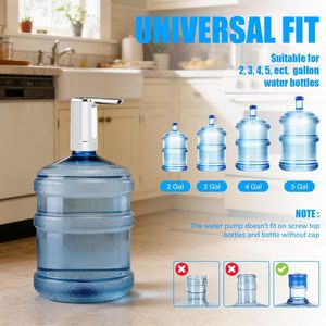 Robinet d'eau portable sans fil automatique avec pompe à eau de 5 gallons, recharge USB, batterie pliable, distributeur d'eau électrique - Product Image 3