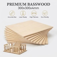 Contrachapado de tilo de 4 mm sin huecos, 300x300 mm, madera láser de baja combustión para Creality Falcon A1 XTool F2 Ultra