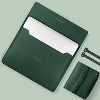 Benutzer definierte schlanke PU-Leder Laptop-Hülle Tasche mit kleiner Tasche Wasserdichte Computer-Schutzhülle mc Buch Air Sleeve 15 Zoll