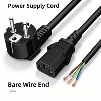 Cordon d'alimentation pour cuiseur à riz en cuivre pur, prise chinoise standard à trois broches, câble AC à trois conducteurs, modèle noir 10AC13