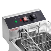 Rôtissoire à poulet de table Marupin à double tête 6L pour frites et beignets, usage commercial, panier en acier inoxydable de haute qualité