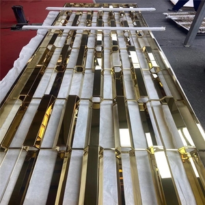 Thiết Kế Ngăn Phân Vùng Màu Vàng Khách Sạn Lobby Lounge Màn Hình Phòng <span class=keywords><strong>Divider</strong></span> Thép Không Gỉ Trang Trí Kim Loại Màn Hình - Product Image 6
