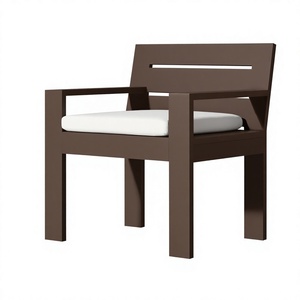Sillón de aluminio para comedor exterior, resistente a la intemperie, con recubrimiento en polvo, para jardín, ideal para hoteles y resorts modernos. - Product Image 2