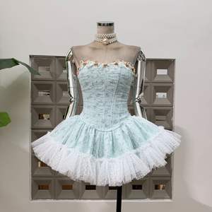 Abito Mini Senza Spalline da Donna, <span class=keywords><strong>Stile</strong></span> Impero Sexy con Stampa e Gonna <span class=keywords><strong>Retrò</strong></span>, <span class=keywords><strong>Abbigliamento</strong></span> di Alta Qualità all'Ingrosso - Product Image 1