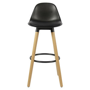 Silla de Bar de Madera de Haya con Patas de Metal <span class=keywords><strong>y</strong></span> Asiento Acolchado de PP para Cocina, Comedor <span class=keywords><strong>y</strong></span> Sala de Estar <span class=keywords><strong>DON</strong></span> - Product Image 1