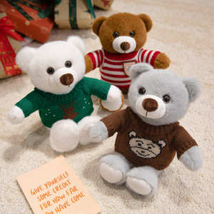 Toptan özel yeni beyaz oyuncak ayı yumuşak sevimli peluş oyuncak gri ayı dolması hayvan oyuncaklar çocuklar için köpek peluş oyuncak s - Product Image 4