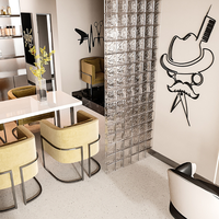 Présentoir mural pour fauteuils de salon de coiffure haut de gamme au style luxueux