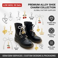 WEGOODZF Mode PVC Métal Chaussure Charmes Faux Perle Cerise Chaussure Fleur Botte Pendentif Divers pour Sneaker Chaussettes DIY Décoration