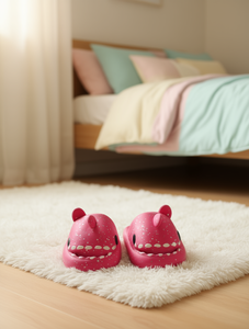 H008 Pantofole Cartoon Rosa Rosso con Suola da 35MM in Materiale EVA Antiscivolo per Uso Domestico, Taglie Donna 36 37 38 39 - Product Image 2