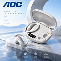Écouteurs sans fil AOC OEM à oreille ouverte Bluetooth 6.0 avec crochet d'oreille, longue autonomie, son stéréo, fournisseur d'écouteurs personnalisés