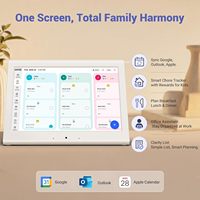 Planificateur mural familial numérique intelligent MWE avec synchronisation Wi-Fi, plans de tâches et de repas codés par couleur, écran tactile interactif, support mural