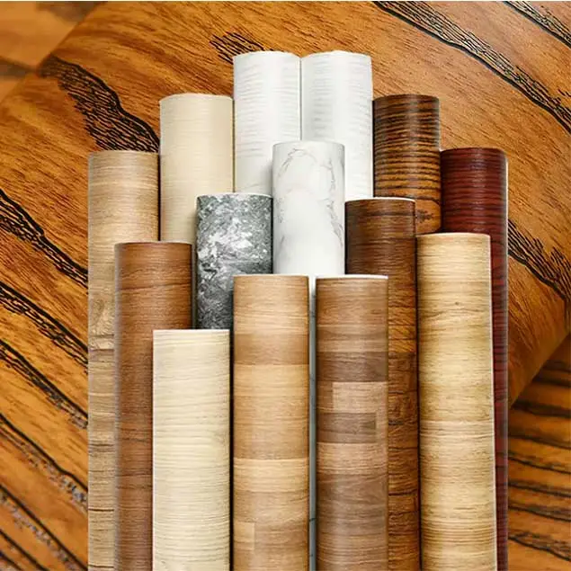2022 Environmental Protection Wooden PVC Film PVC Film For Kitchen Cabinet pvc membrane foil